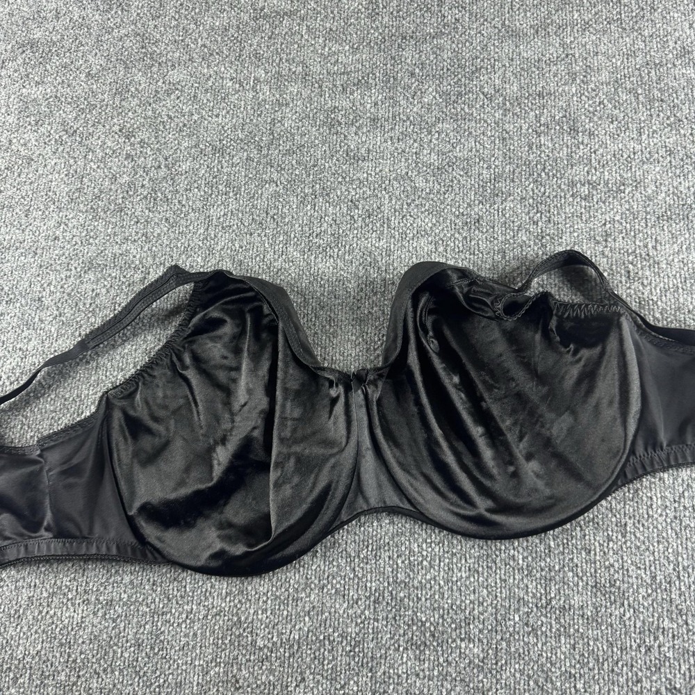Glamorise Bra Womens 44G Black Satin Unpadded Overbust Support 9145 Plus Size